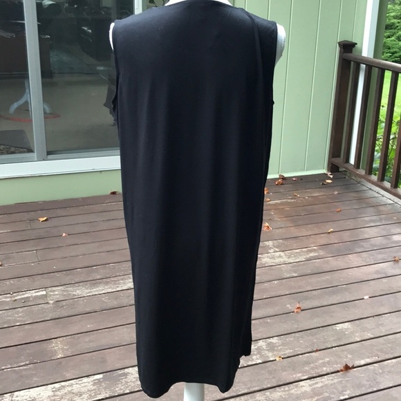 NWT! Eileen Fisher S/P black crew neck float dress - Picture 4 of 8